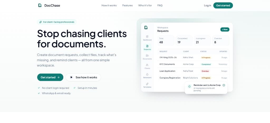 DocChase – Client Document Collection preview